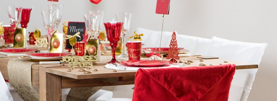 Vaisselle jetable Noel et Nouvel an pour la table de fête - Décorations de  mariage